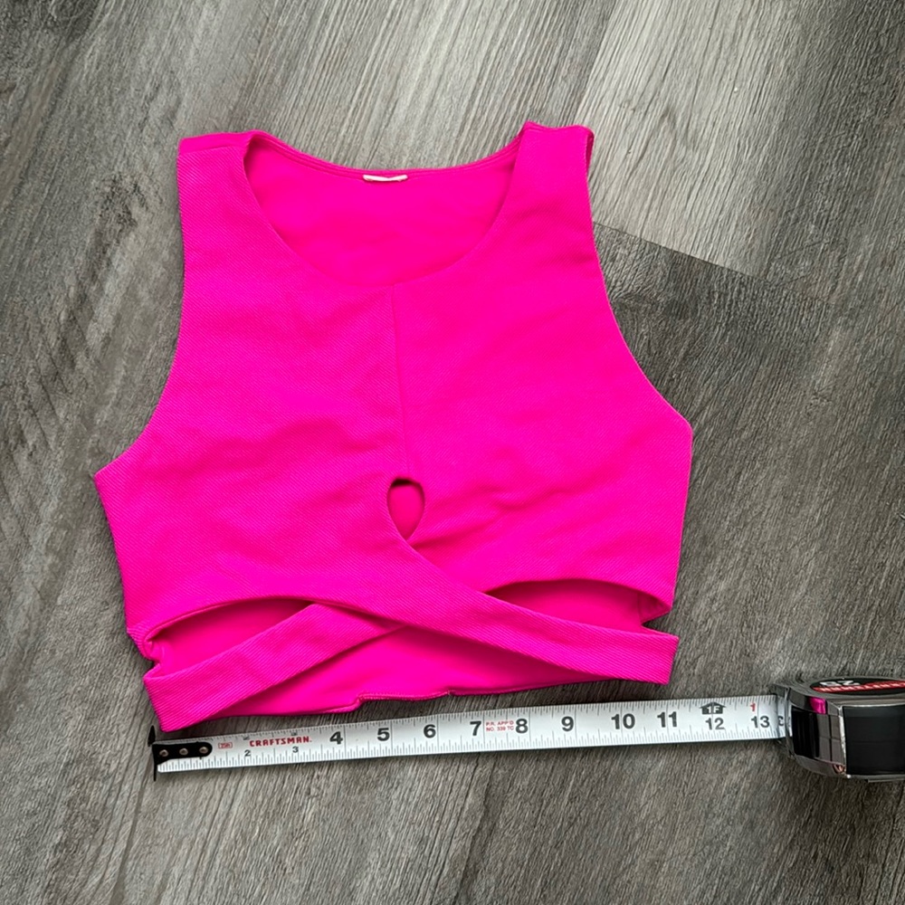 Fabletics - Keyhole Twist Tank Neon Pink - Size Small - Picture 2 of 8
